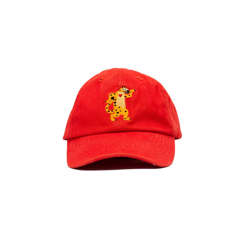 Kids cap (Cola red with cheetah embroidery) “CHEETAH CAP”